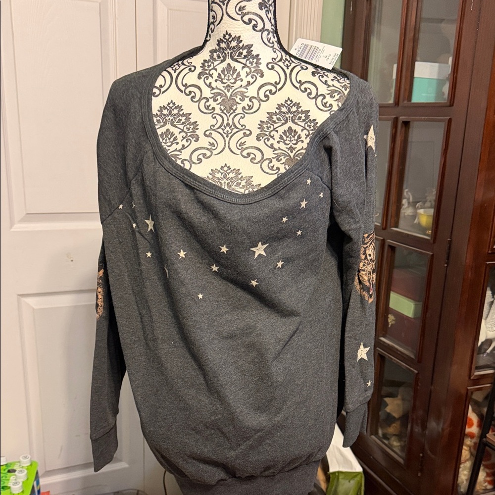 Torrid Gray Star Pattern Women's Sweater